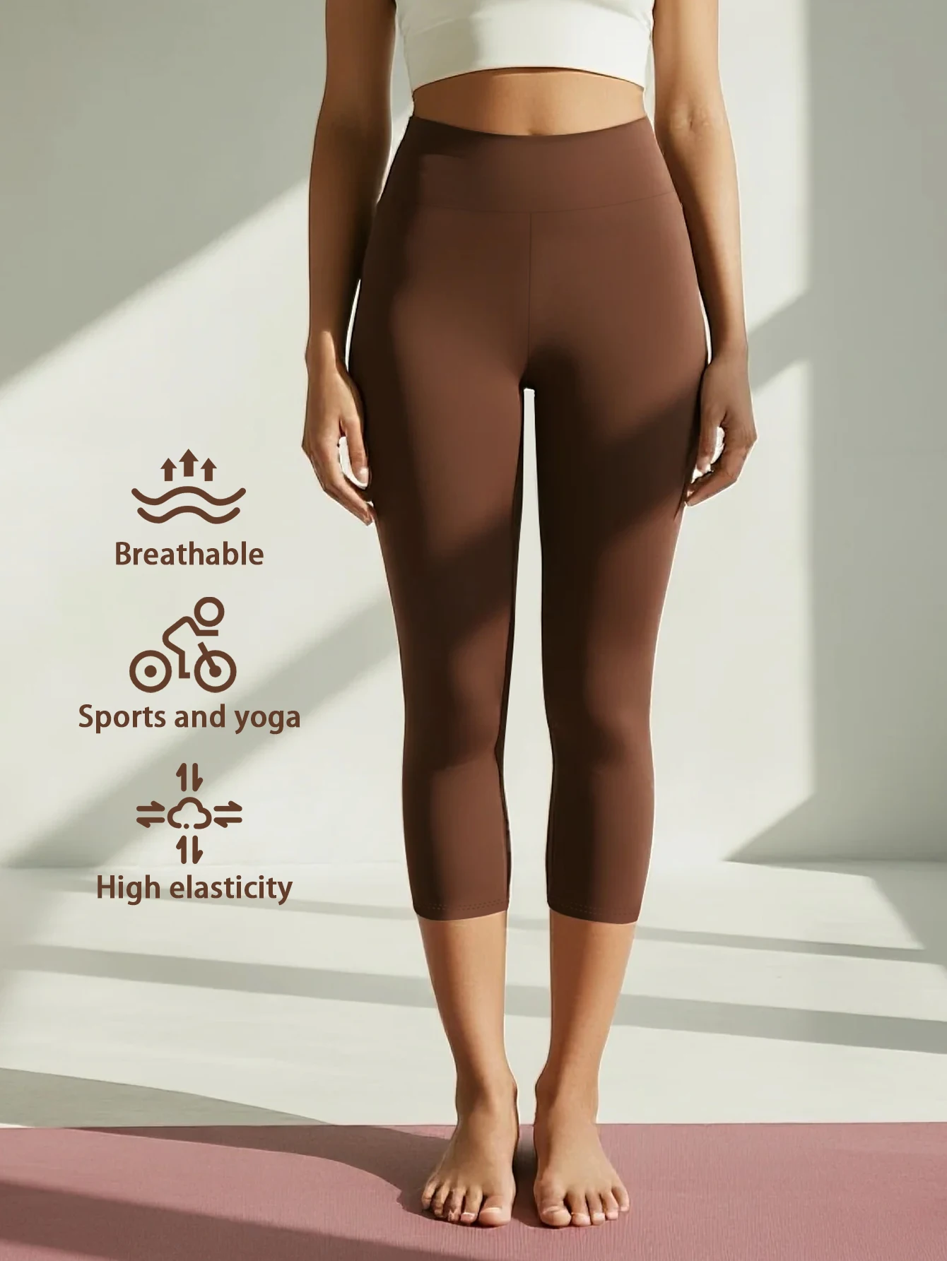 

Женские брюки-парашюты для йоги Maillard Style 7/10 с высокой талией, дышащие спортивные брюки из дышащей ткани с контролем живота