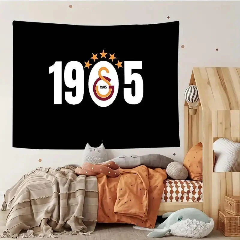 VIKAMA Galatasaray Football Tapestry Sport Fan Art Wall Hanging Retro Banner For Living Room Bedroom Dorm Home Decor