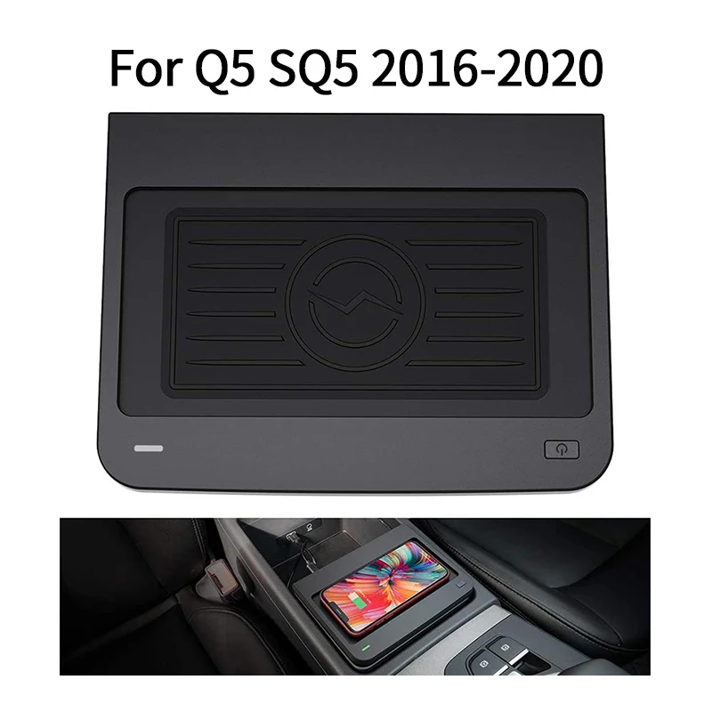 Wireless Phone Charger for Audi Q5/ SQ5 2016-2020 ,Center Console Wireless Charging Pad Mat for All QI Enabled Phone - Fast