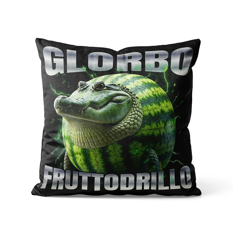 Gaslight Gatekeep Girlboss Glorbo Fruttodrillo Italian Brainrot Throw Pillow Covers Cushion Cases Pillowcases 45cm x 45cm