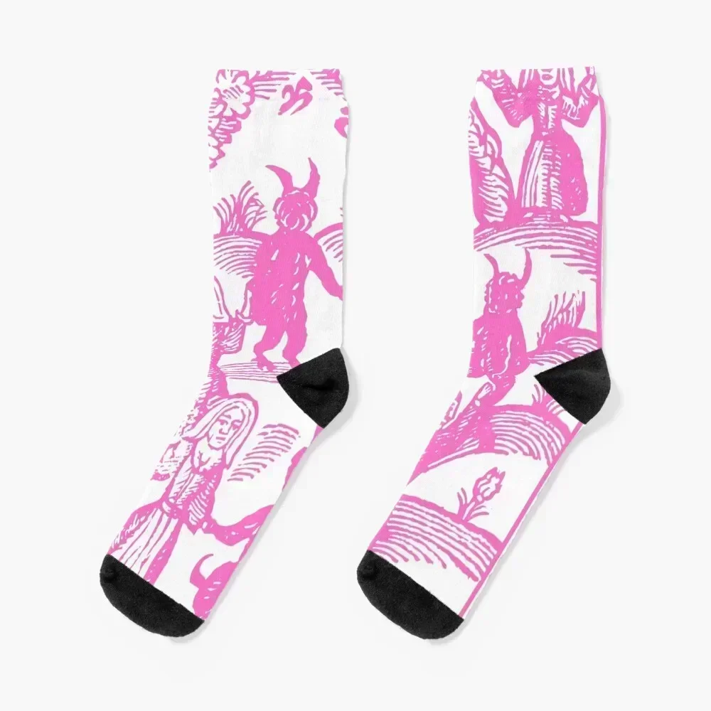 

Dance with the Pink Devil Socks anti-slip christmass gift luxe Rugby Mens Socks Women's sheer cartoon cool Boy Socks Women's