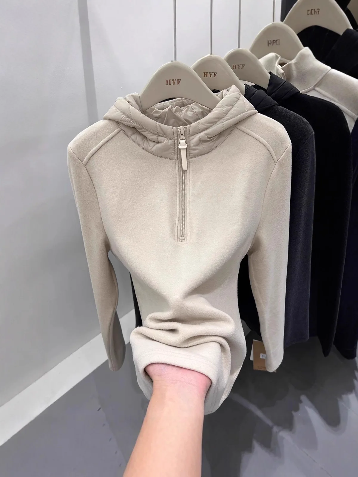 

Двусторонняя флисовая толстовка с капюшоном, длинный рукав, облегающая, повседневная, мягкая, теплая, толстая, свитшот, пуловер, для многослойных образов, на каждый день