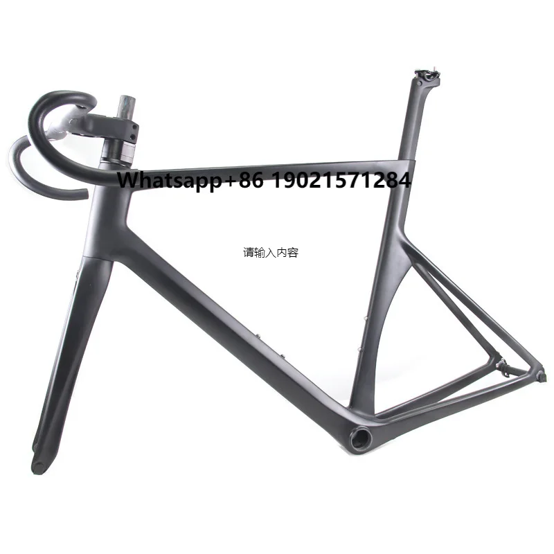 

Custom Road Bicycle Frame OEM Rim Brake QR T700 Carbon Fiber Bike Frameset with Integrated Handlebar
