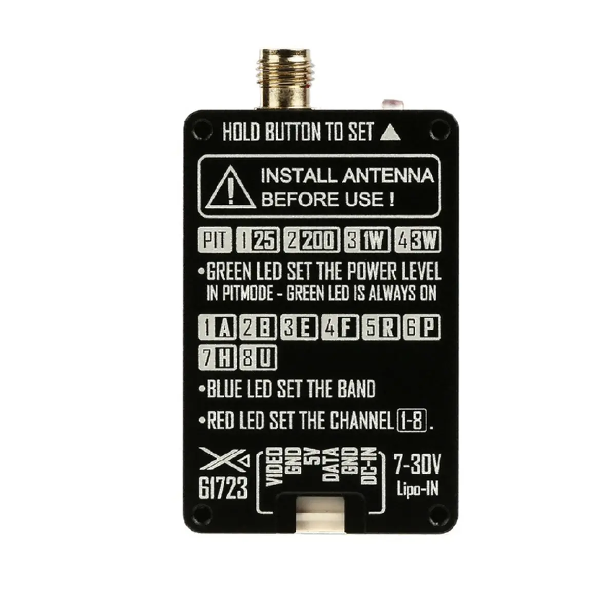 A86G NEW 6.1G-7.2G 3W Video Transmitter with Omni Directional Antenna for FPV Long Range Drone RC Parts HD VTX Module