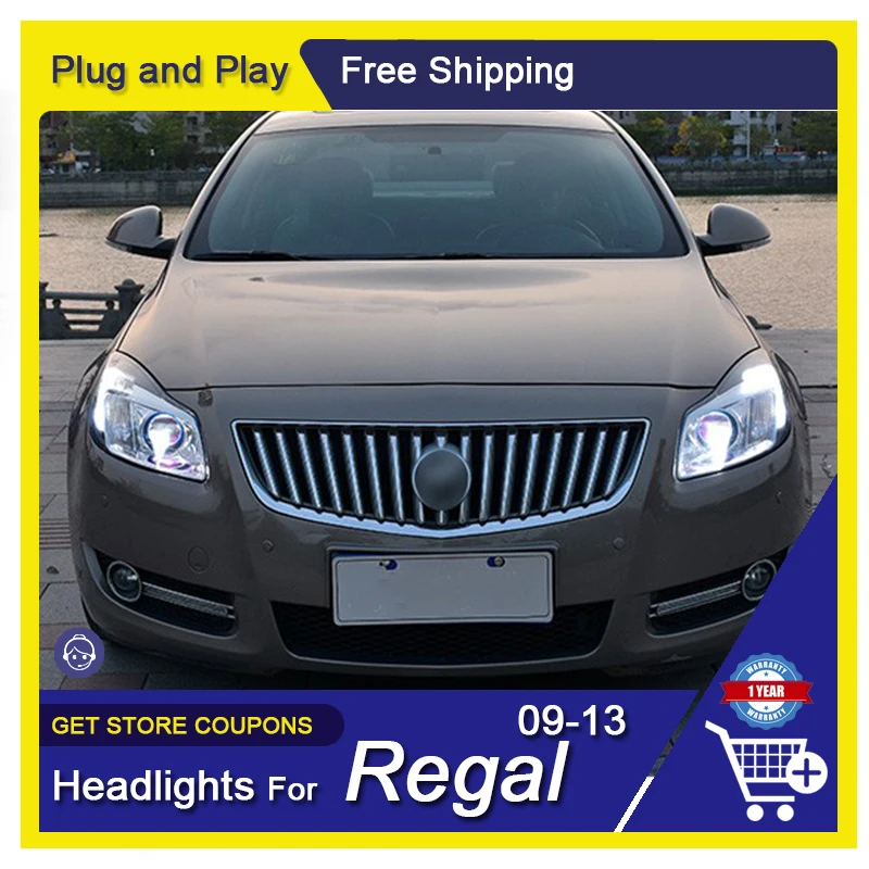 

Фары в сборе для Buick Regal 2009-2013 светодиодный DRL 2 Low 4 Дальний свет ксеноновая линза проектор сигнальные фары автосборка