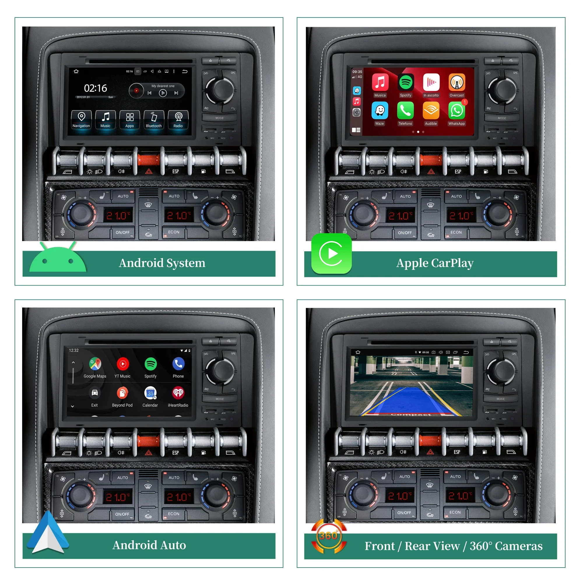 7 Inch Android 13 Car Radio for Lamborghini Gallardo 2003-2014 Car GPS Navigation Carplay Multimedia Stereo Video Player Display