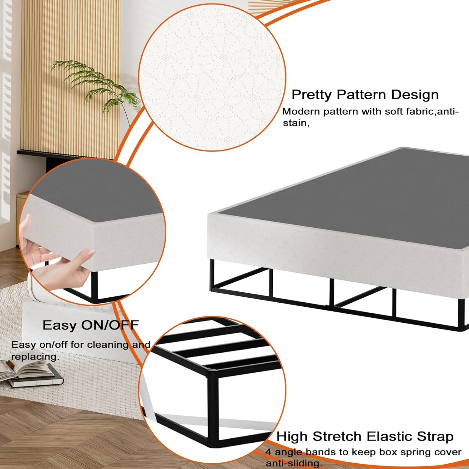 Twin Box Spring mit Abdeckung 5 h Low Profile Box Spring nur Twin Metal Box Spring für Twin Bed Frames extra thi Twin Spring Box
