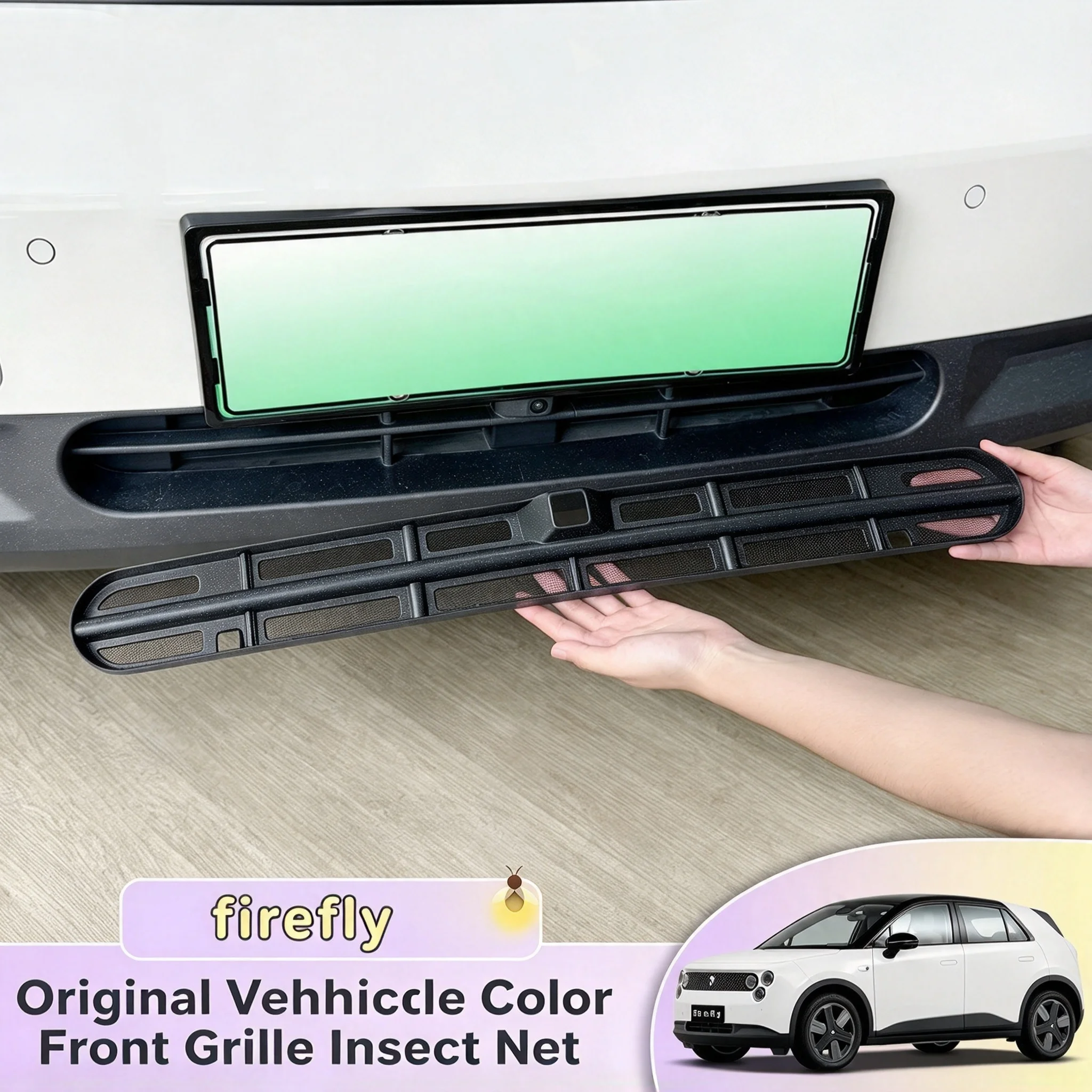 Front Grille Insect Net For NIO Firefly 25-26 Snap-on Removable Front Bumper Mesh Cover Anti-Mosquito Dustproof Protective Cover