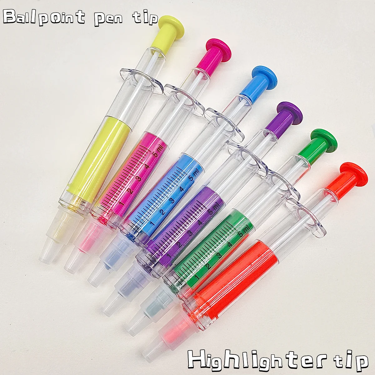 

6PCS Dual-Ended Highlighter Marker Pens | Fluorescent&Ballpoint Pen in One | Smooth Writing&Marking for Notes, Planners, School