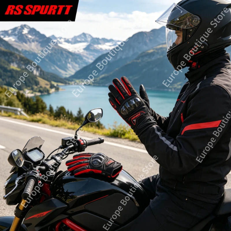 

2026NEW Summer Motorcycle Gloves Men Thin Touch Screen Anti Fall Carbon Fiber Breathable 4 Seasons for Electric Bike Riding Gear
