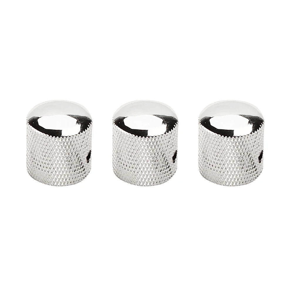 

3pcs 2T1V Electric Bass Guitar Volume Tone Control Knobs with Hole Dome Knobs with Wrench Guitar Parts Accessories GD105A (Silve