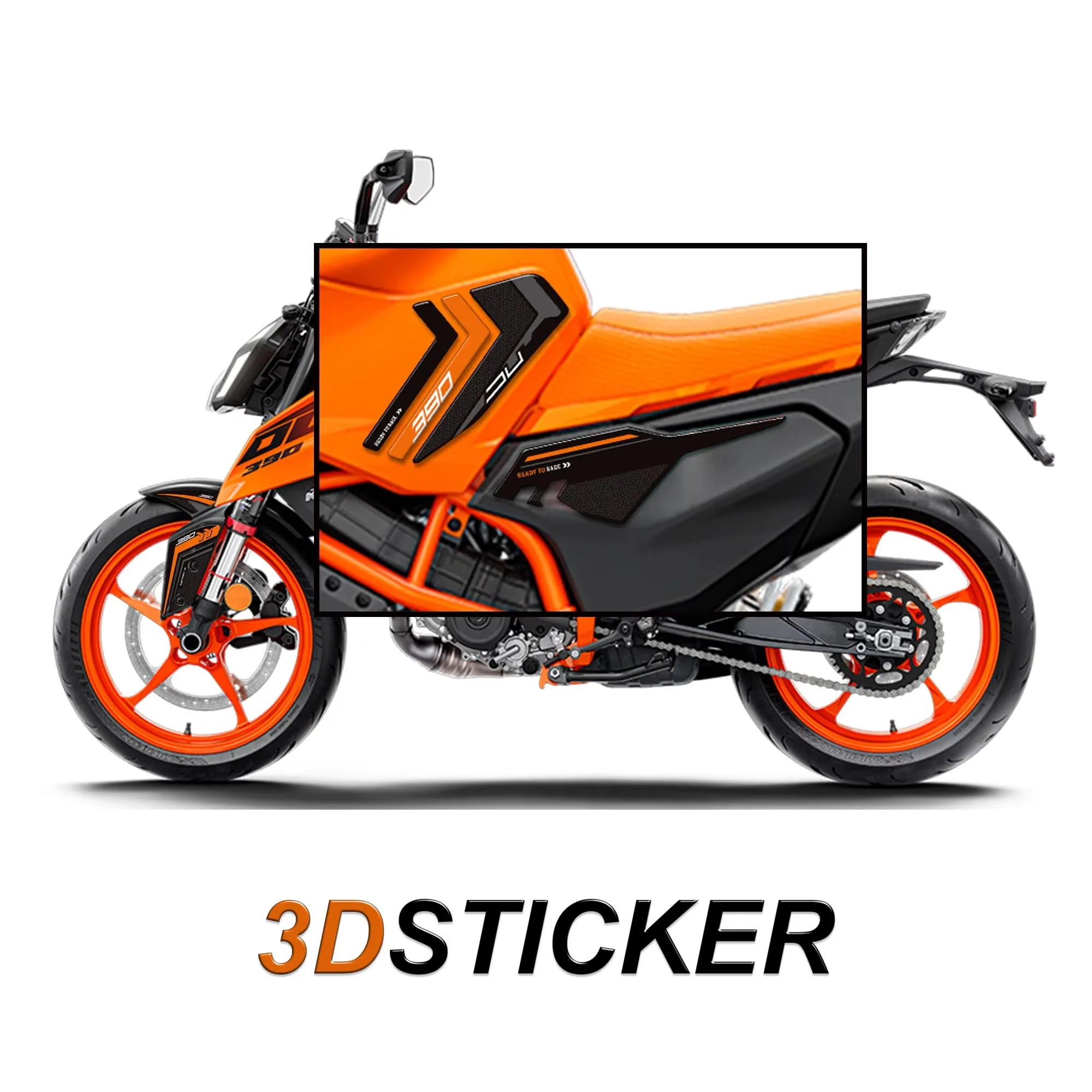 2024 FOR 390 Duk Motorcycle Fairing Fender Protector Tank Pad Side Grips Gas Fuel Oil Kit Knee TankPad Stickers Decals Adhesive