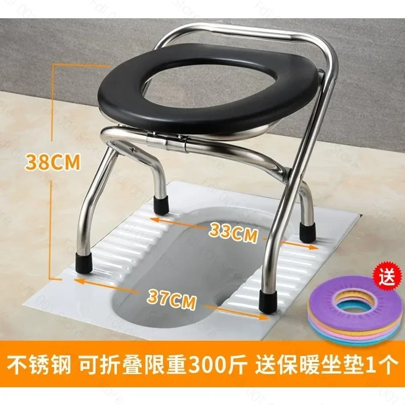 Foldable Stainless Steel Camping Portable To Chair Padded Seat Emergency Outdoor Travel Toilet for Hiking Camping Use