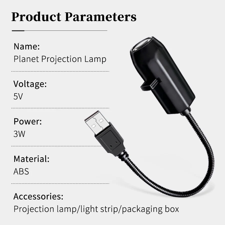 Galaxy Star Projector USB Planet Slides 360 Adjustable Gooseneck Night Light Car Bedroom Ceiling Astronaut Decoration Home Decor view 6