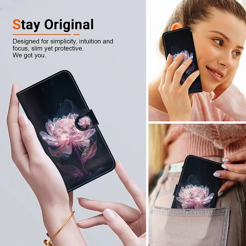 Stand Flip Wallet Case Voor Motorola G60s G71 G75 G72 G73 G7 g8 G9 Plus G8 Power Lite G9 Powe Cartoon Geschilderd Bescherm Telefoon Cover