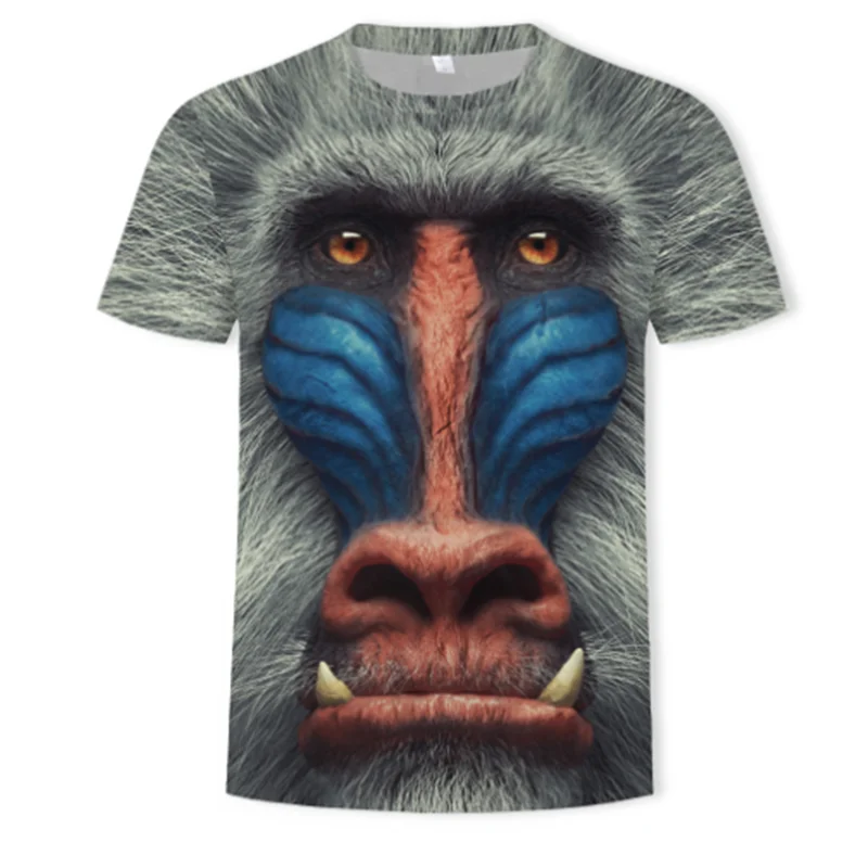 

Outdoor Camouflage Summer Men's T 3D Digital Printed T-shirt Forest Camouflage Hunting Monkey gorilla Animal Patterns Clothing