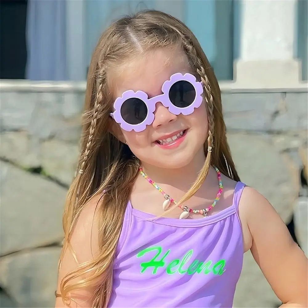 

Модные солнцезащитные очки в круглой оправе с подсолнухом, солнцезащитные очки с яркими цветами, солнцезащитные очки для девочек