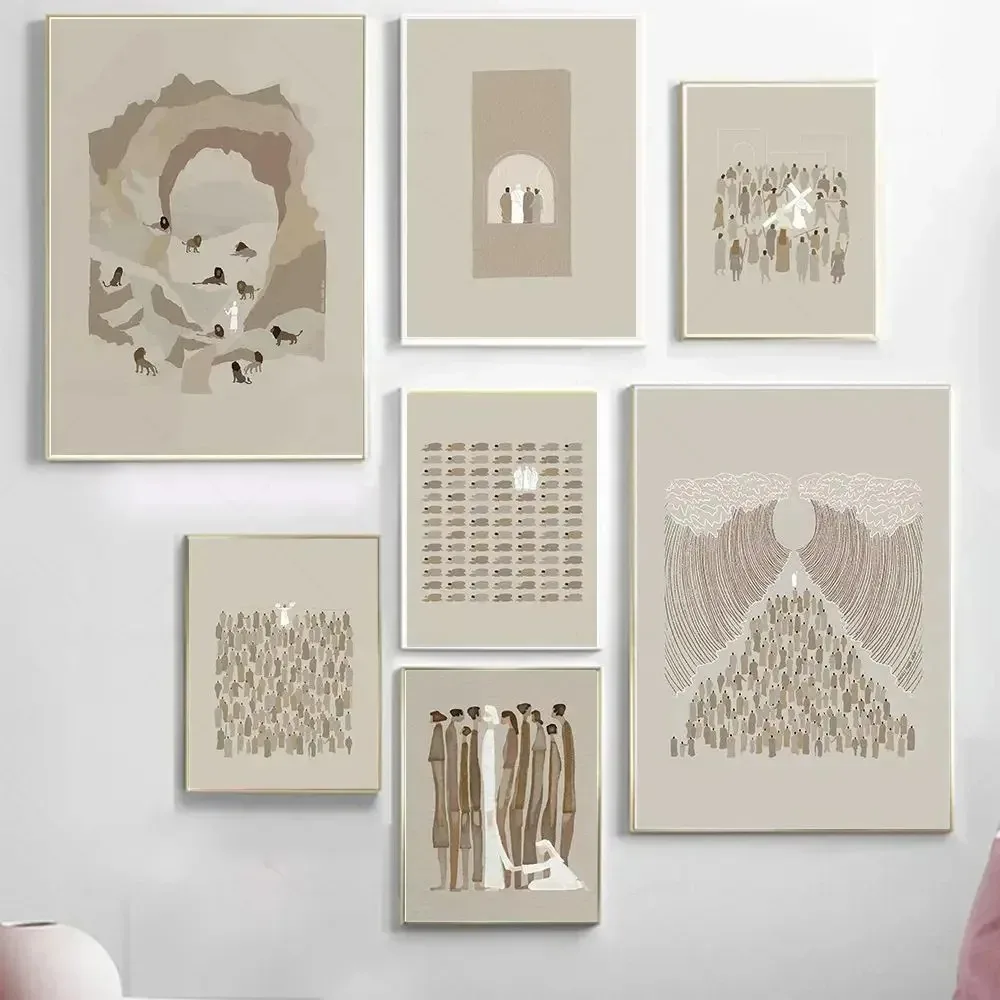 يسوع غسل القدمين المشي على قماش الماء طباعة آية الكتاب المقدس الحديثة المسيحية الجدار ملصق فني اللوحة صورة ديكور غرفة المعيشة