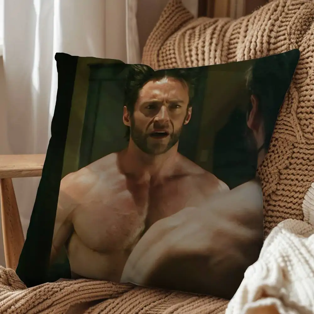 Like a wolf Hugh Jackman Print Throw Pillow Cover Square Cushion Case for Living Room Bedroom Decor