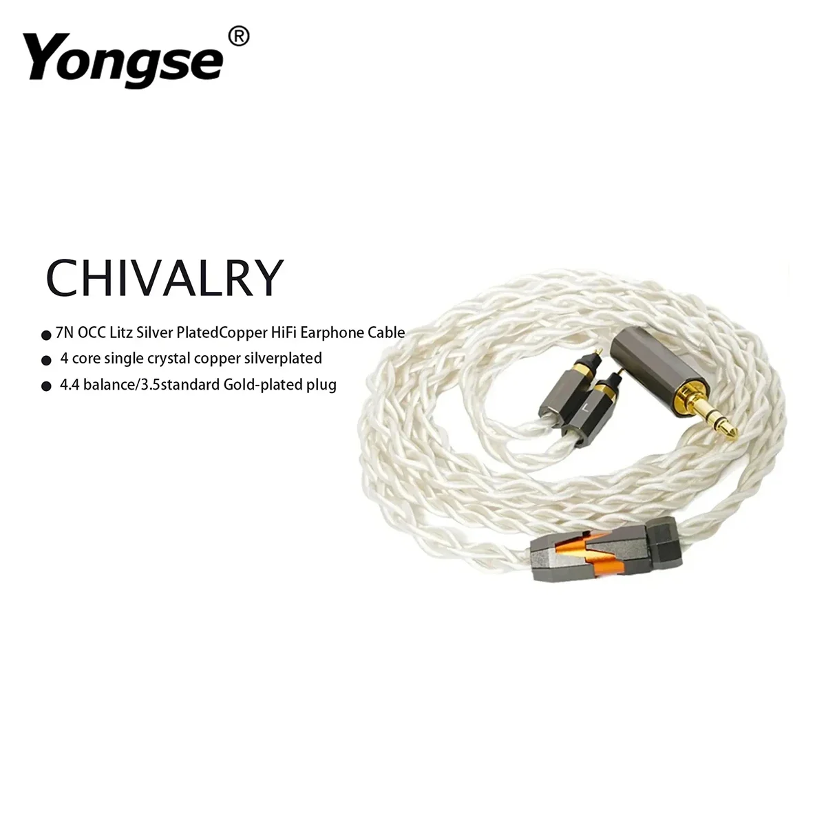 YONGSE Chivalry HiFi Earphone MMCX Cable Silver Plated 7N OCC Litz Annealed Copper Bravery NEKO KATO Flame Blessing3 Winter