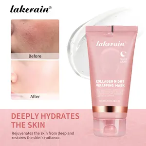 Máscara Facial De Envolvimento De Colágeno Noturno, Hidratante, Clareamento, Máscara Facial Coreana, Pele Brilhante, Elasticidade, Rejuvenescimento 10 principais vendas filme de colageno - №2