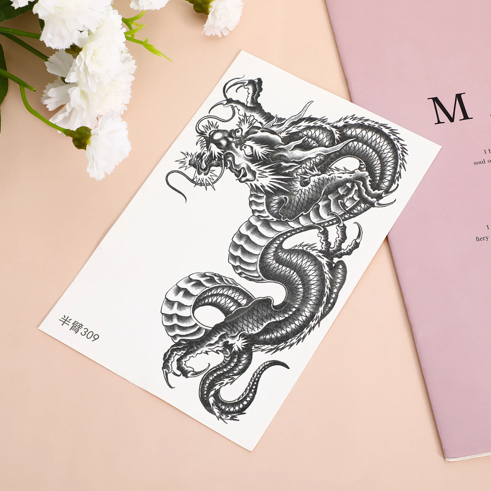 

Dragon Tattoo Stickers Waterproof Body Art Scar Cover Arm Temporary Tattoos For Men Sleeve Design Body Painting Temporary