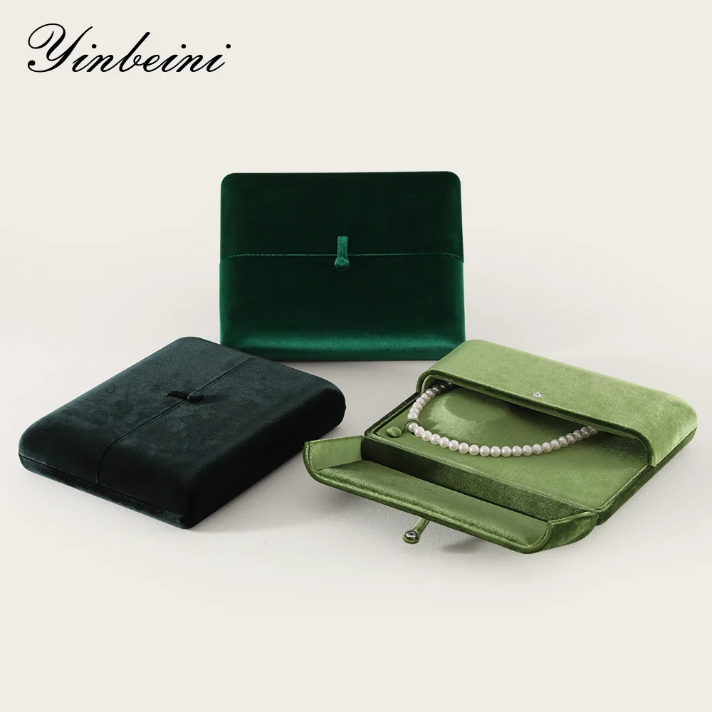 Yinbeini Velvet Large Necklace Pendant Display Box Premium Jewelry Storage Organizer Pendant Gift Packing Case H024