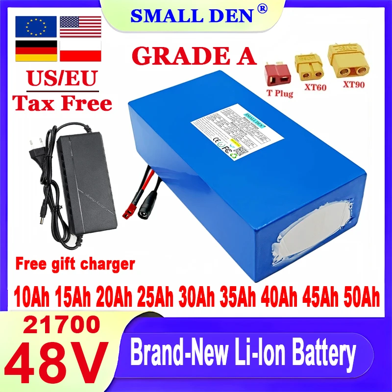 48V 10Ah 15Ah 20Ah 25Ah 30Ah 35Ah 40Ah 45Ah 50Ah 21700 Lithium battery pack 2500W Built in BMS For  wheelers motorcycle scooter