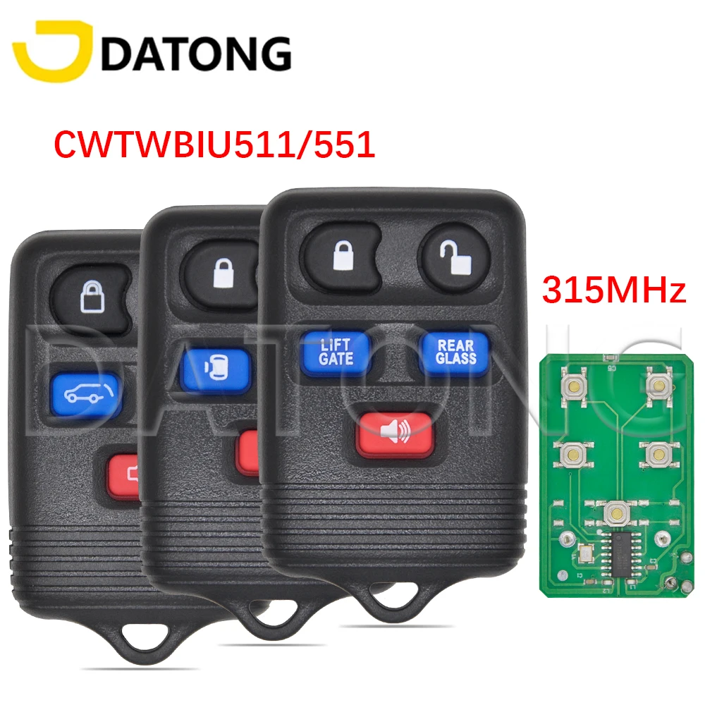 Datong World Car Remote Control Key For Ford Expedition Lincoln Navigator Escape Kuga 2004-2011 CWTWB1U511 CWTWB1U551 315MHz