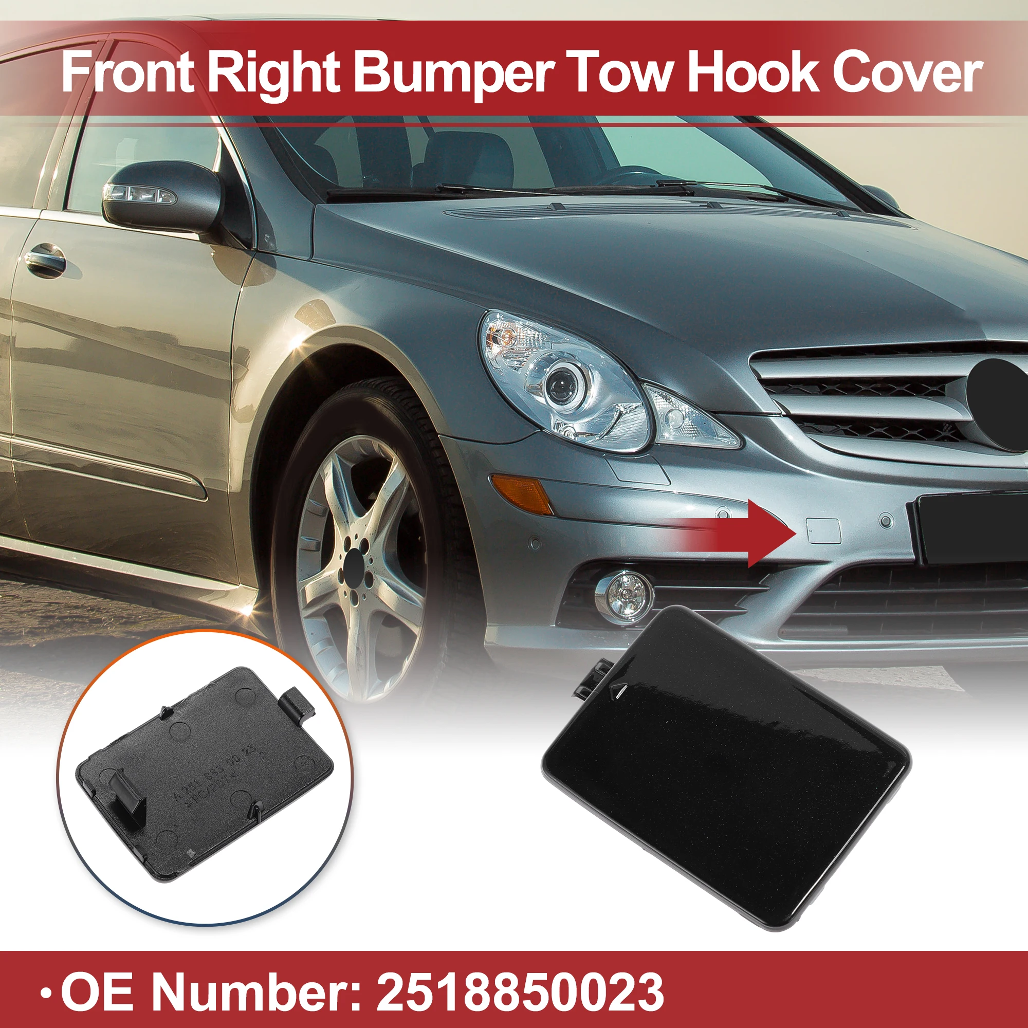 

UXCELL Крышка фаркопа автомобиля для MercedesBenz W251 V251 R280 R300 No 2518850023 Черный