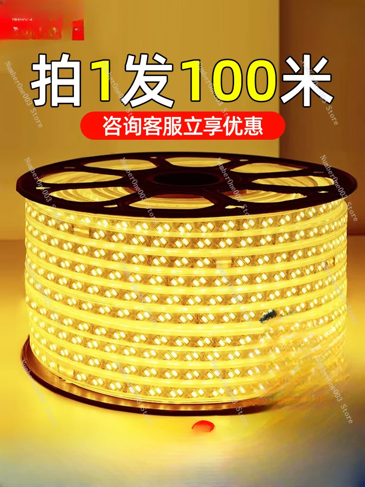 

LED Light Strip Outdoor Waterproof 220V Special Project for Living Room Exterior Wall Outdoor Warm Light White Warm Color High