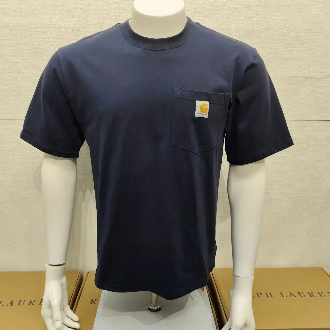 Men's and Women's 87 Classic Pure Cotton Round Neck Short Sleeve Small Pocket T-Shirt, Unisex Trendy Brand Loose Casual