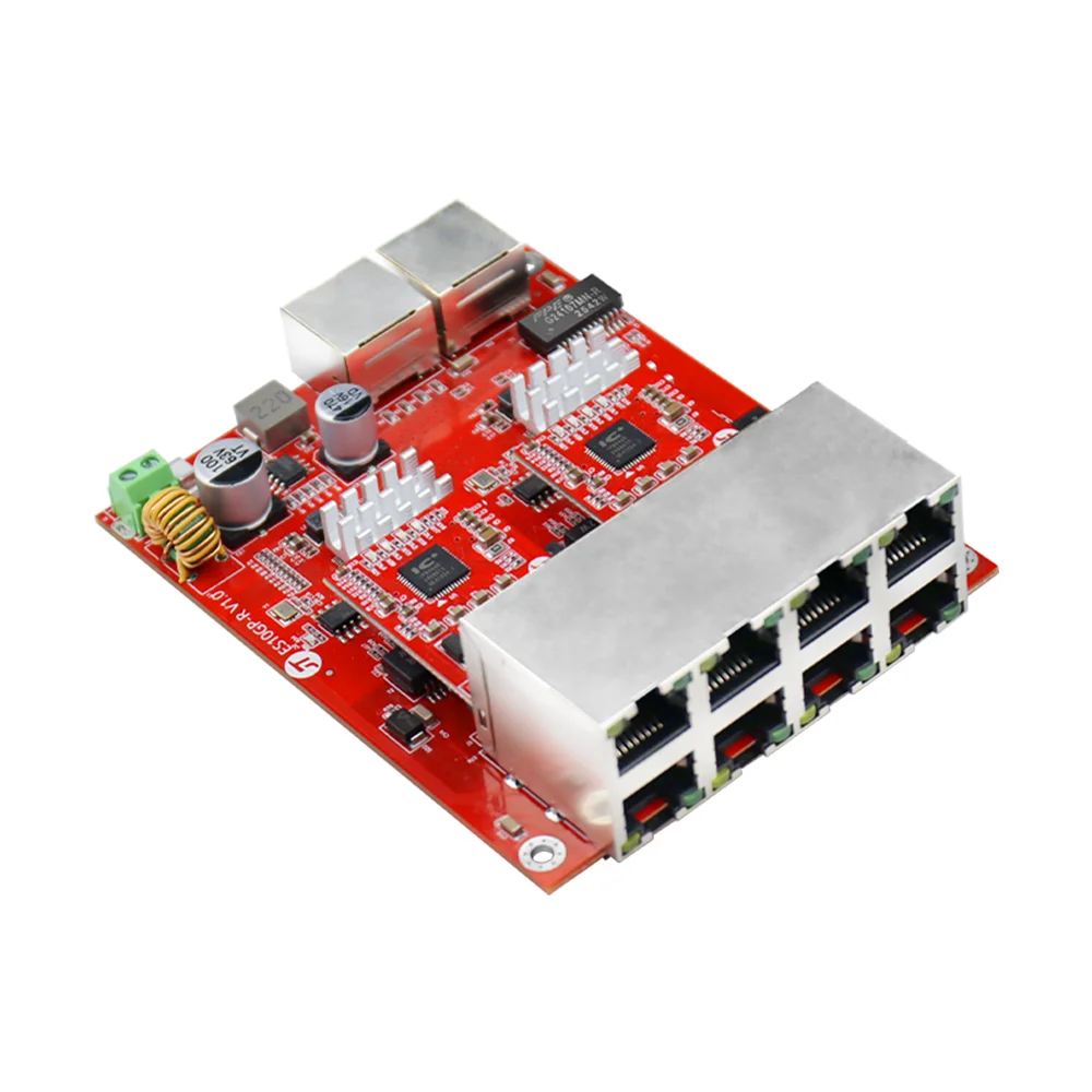 Industrial-Grade Miniature 8-Port Gigabit POE Switch Module for Engineering Network Port Expansion with Invoice Availability