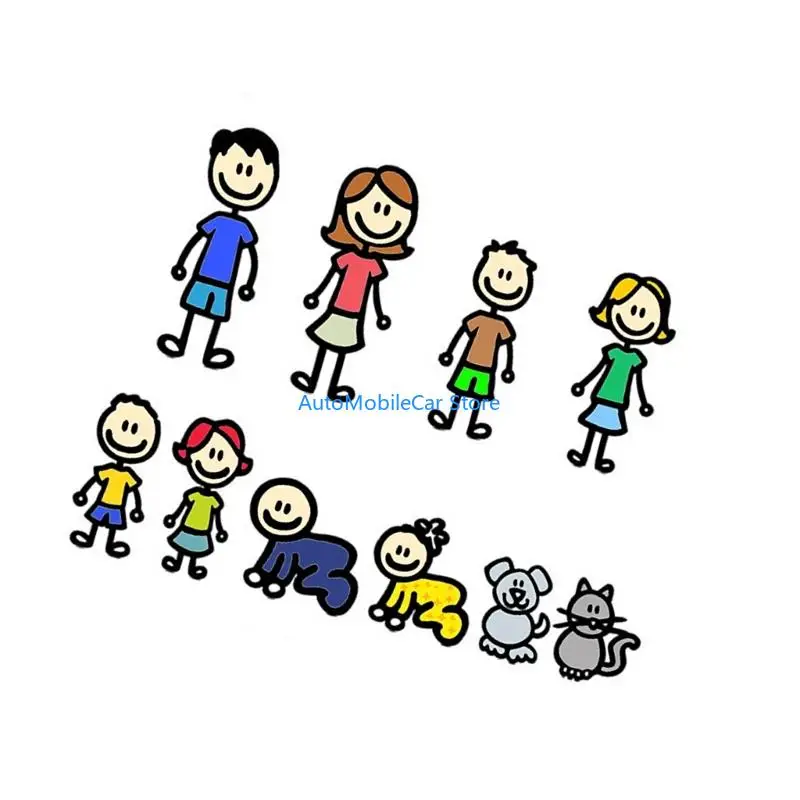

G8TE легко наносится наклейки на окна автомобиля, клейкие наклейки для кузова автомобиля с юмористическими мультяшными стилями,
