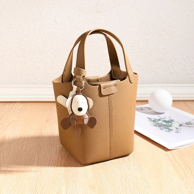 

Women's Cowhide Genuine Leather Shoulder Bag for Female High Quality Luxury Designer Handbags Ladies Bucket Tote Crossbody Bags