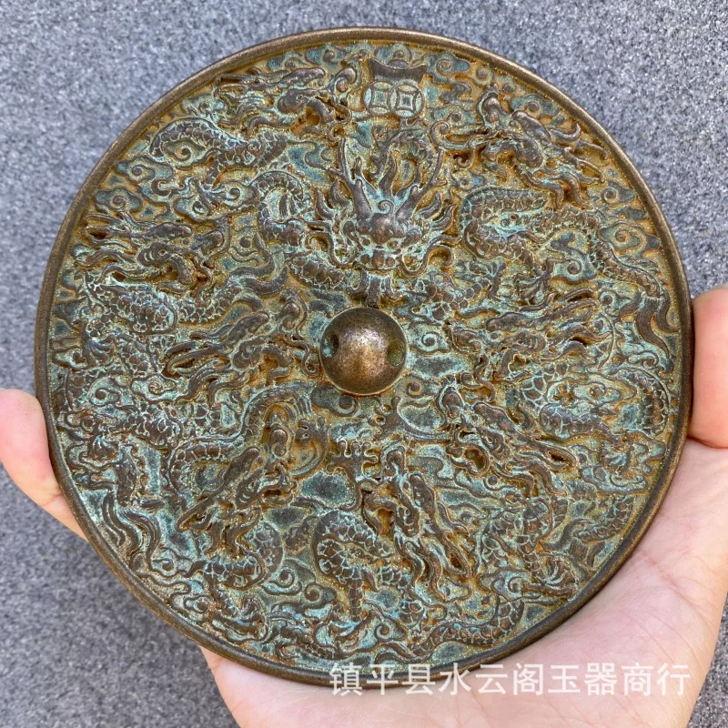 

Bronze Mirror Ornament Nine Dragons Guardian Bronze Mirror Wedding Nine Dragons Bronze Mirror Antique-style Home Decor Movie Pro