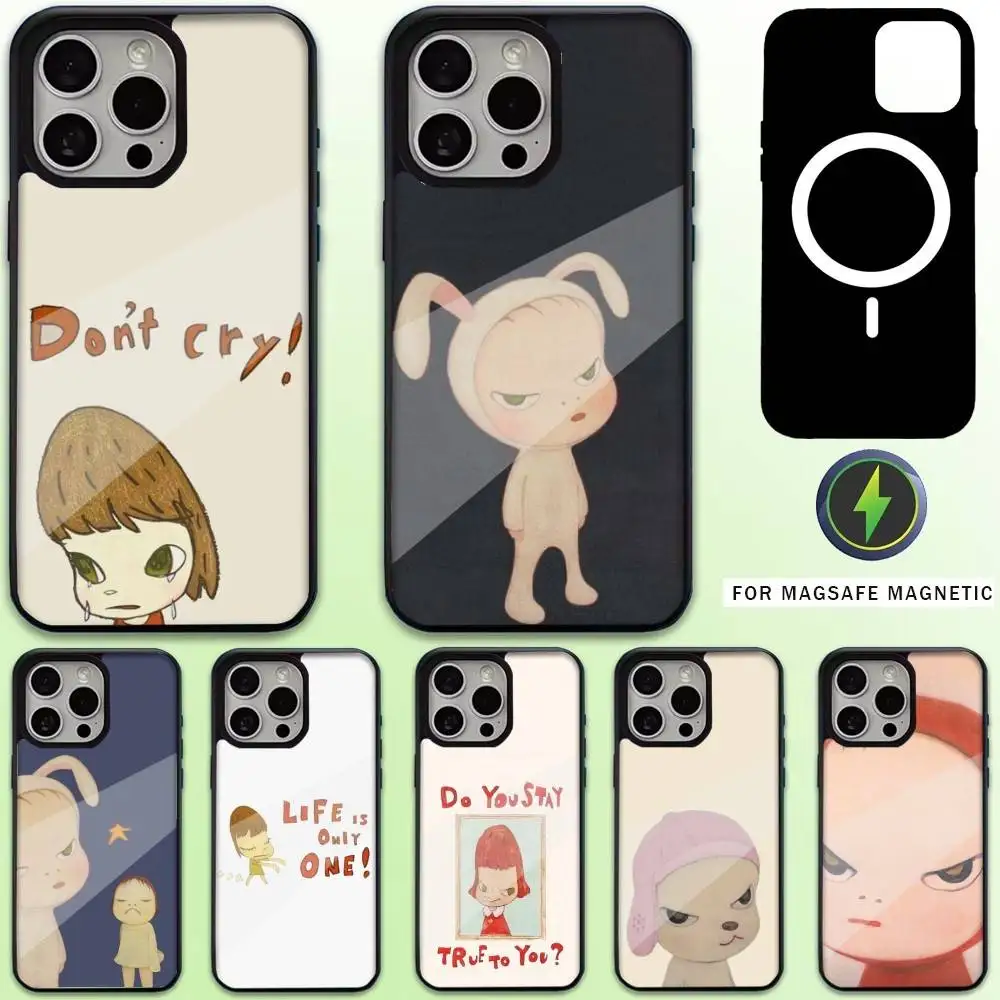 เคสโทรศัพท์ Yoshitomo-Nara สำหรับ iPhone17,16,15,14,13,12,11 Plus,Pro Max รองรับการชาร์จไร้สายแบบแม่เหล็ก Magsafe