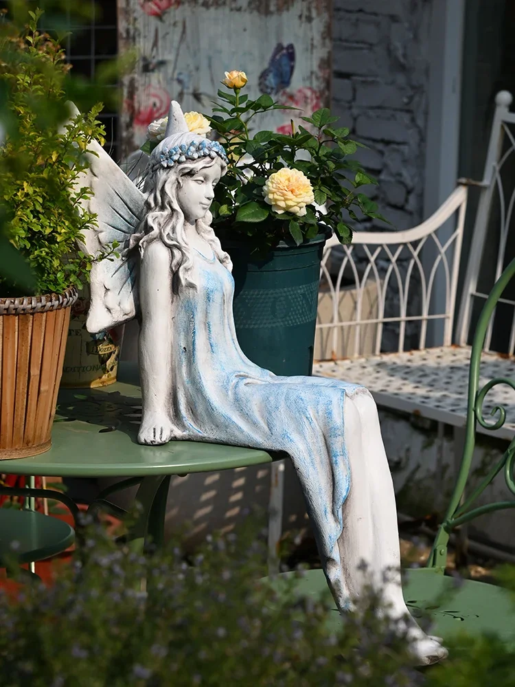 Flower fairies put up beautiful angel figures sculpture waterscape pool garden garden garden balcony decoration residential quar