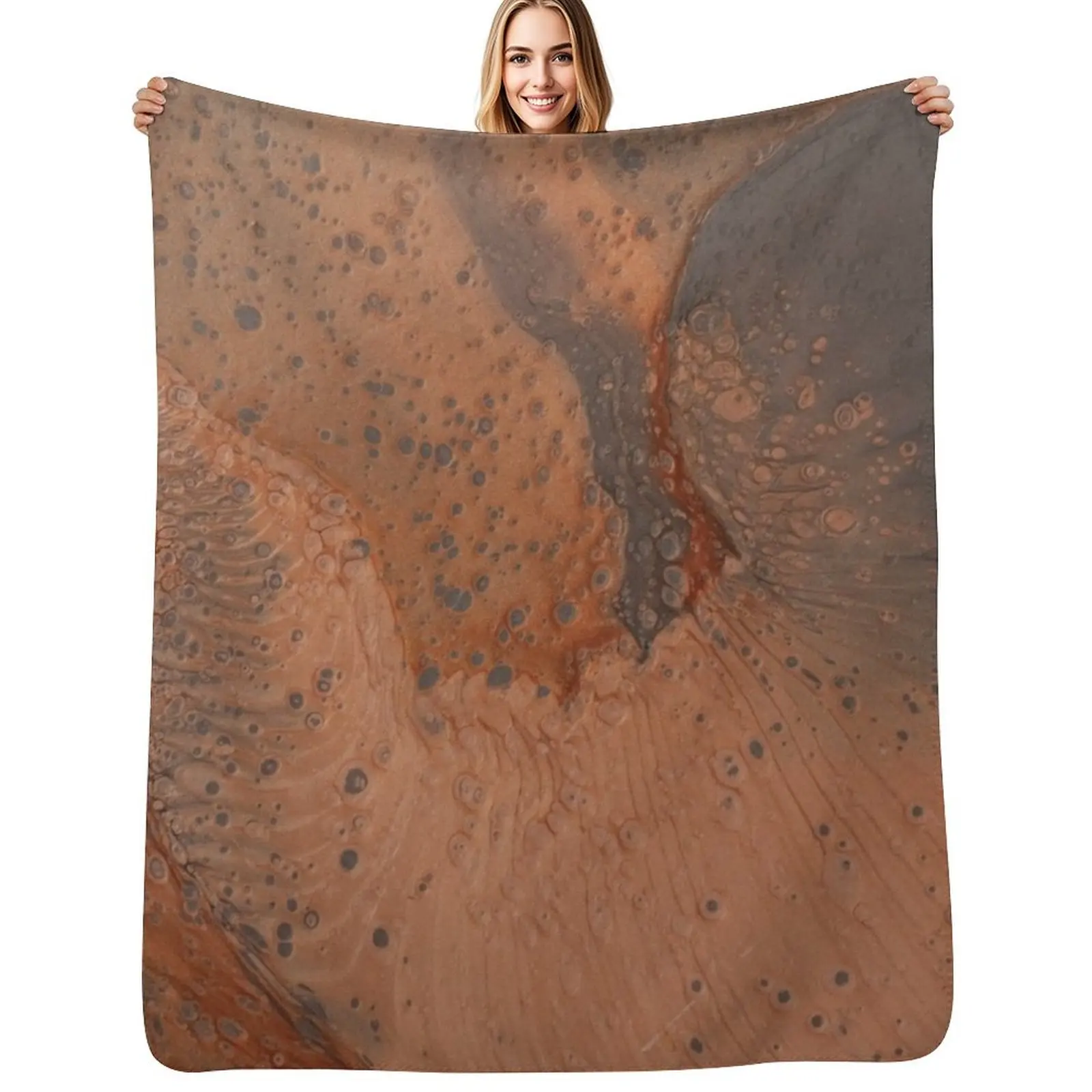 Bronze Abstract Throw Blanket Anti Shedding Soft Fuzzy Blanket for Home
