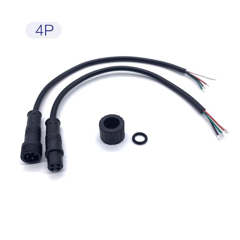 2Pin 3Pin 4Pin 3A Power Cable  Male Plug Female Jack Adapter Connector Wire 500V Connector Cords IP65 Waterproof L1