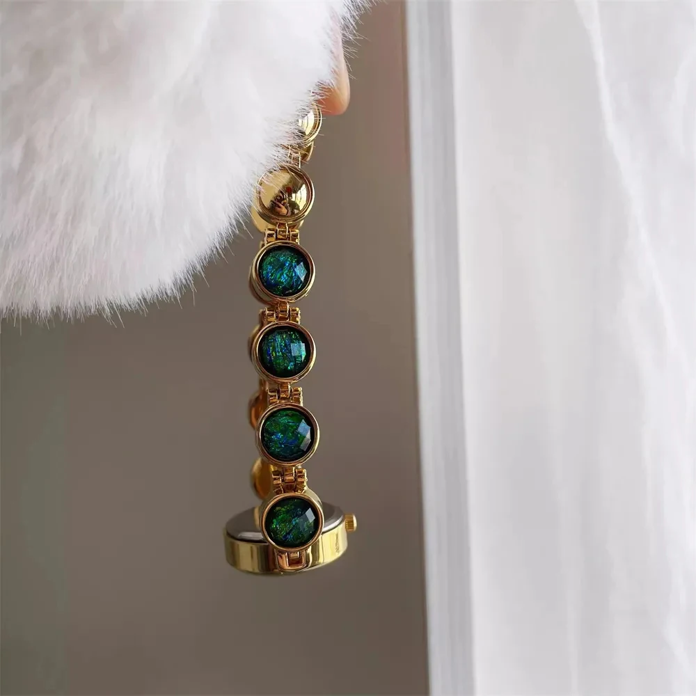 BS Bee Sister Light Luxury Malachite Women's Watches Elegant Round Dial Ladies Wristwatches Quartz Vintage Watch For Woman