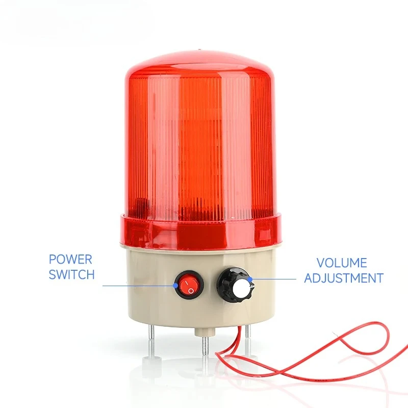 YH-6102J Industrial Warning Light LTD Flashing Sound Alarm Lamp with Adjustable Volume Power Switch DC12V 24V /AC220V  LTE-6102J