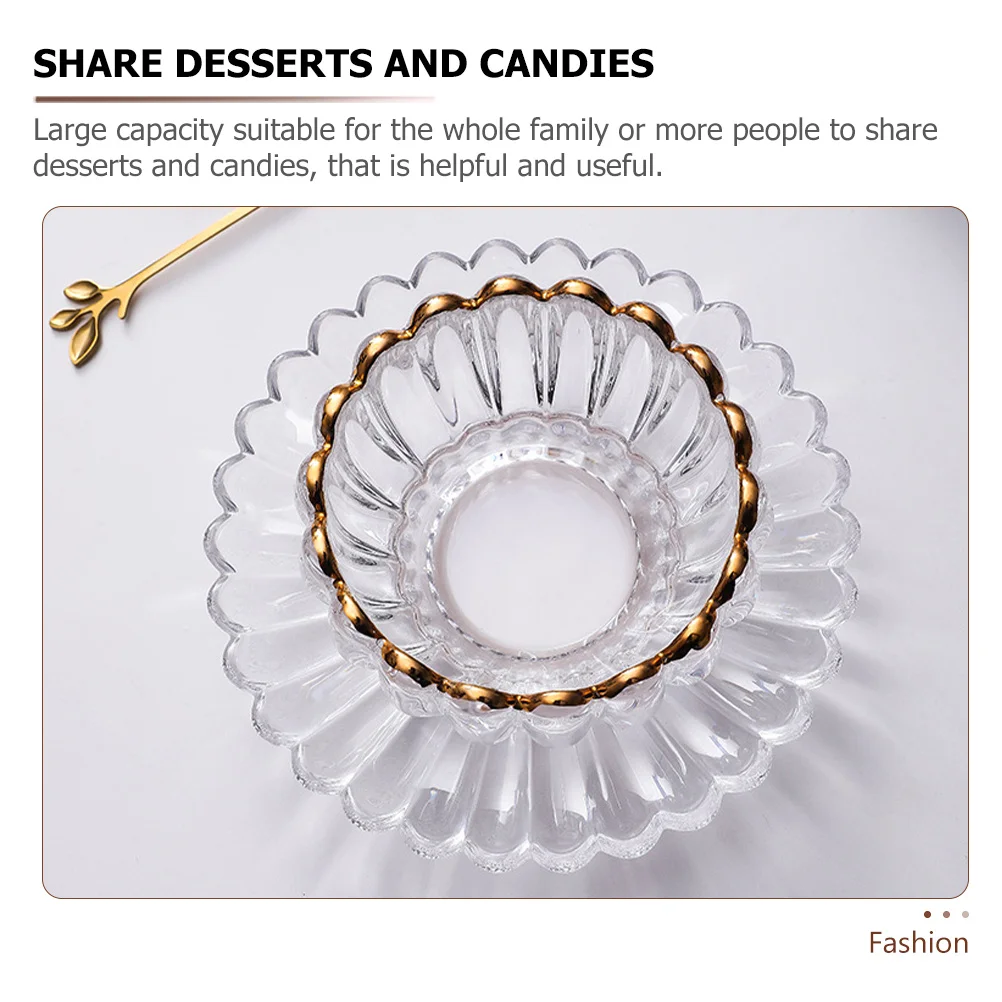 

1Set Salad Bowl High Grade Material Large Capacity Reusable Clear Fruit Dessert Serving Bowl for Home Kitchen Use