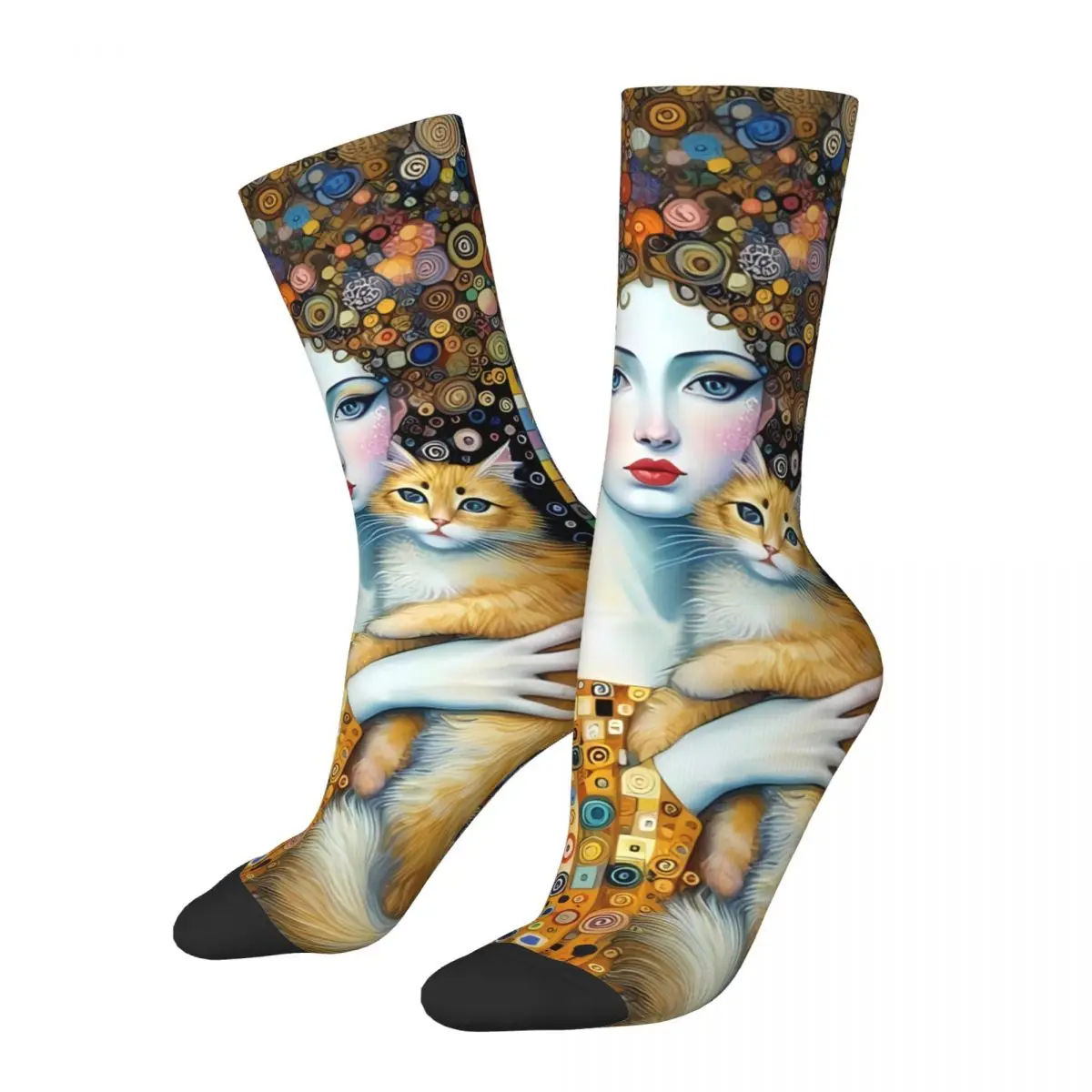 Gustav Klimt Painting Art Sock Printed Man Polyester