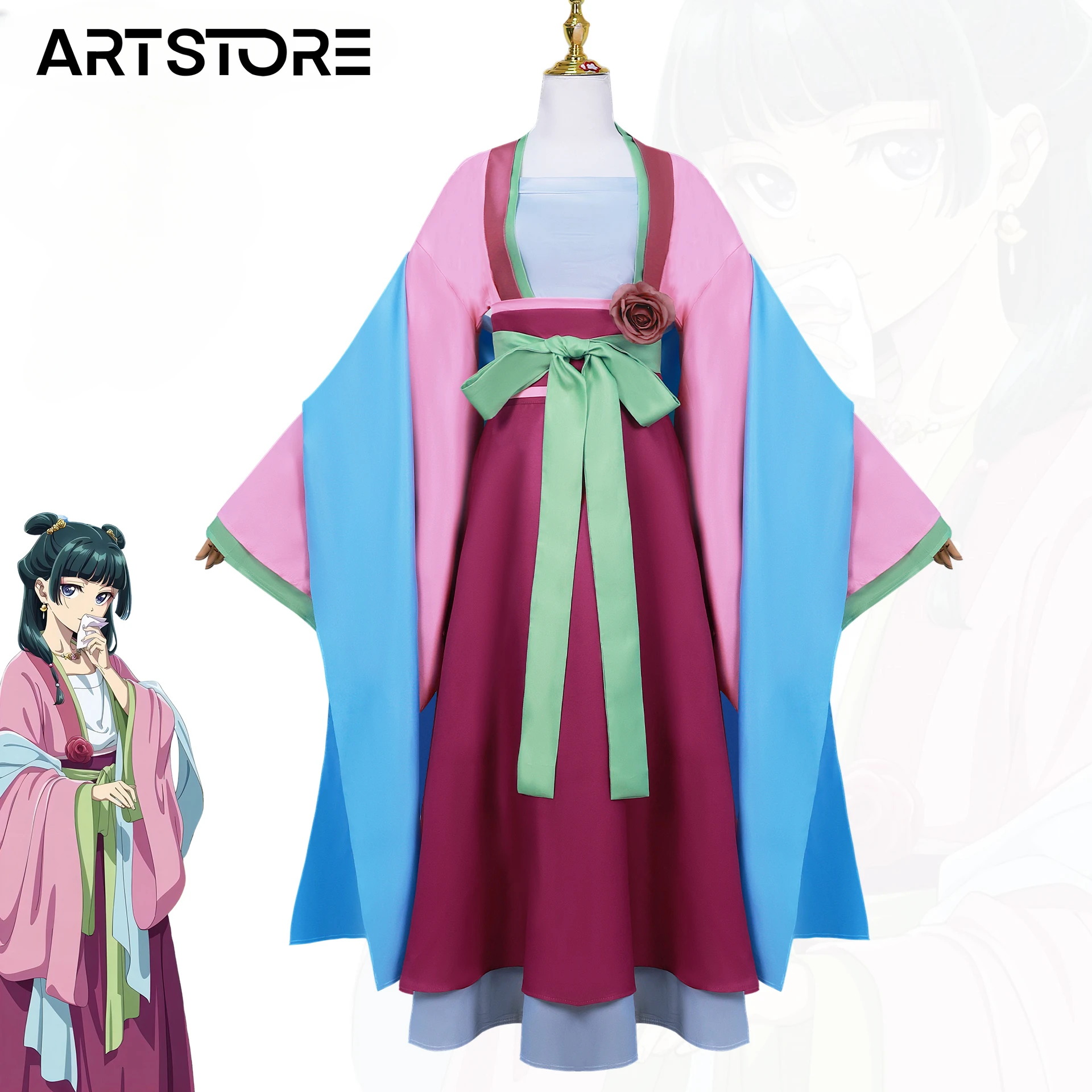 De Apotheker Dagboeken Kusuriya No Hitorigoto Maomao Cosplay Kostuum Role Play Comic Con Dress Hallowmas Pruiken Anime Prop