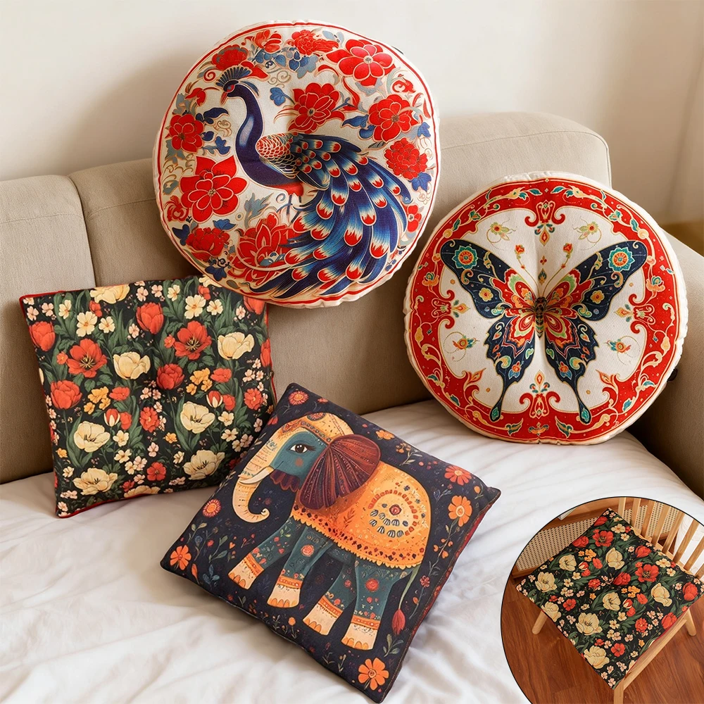 

1PC Round Cushion Retro Moroccan Style Pouf Throw Pillow Tatami Cushion Home Chair Floor Pad 40x40cm for Bay Patio Office 의자방석