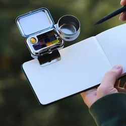 Mini Portable Paint Box Watercolor Paint Dispenser Set Travel Watercolour Paint Set 10/16 Grids Watercolor Palette Empty Box