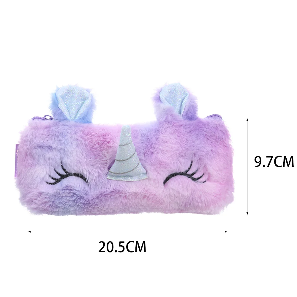 Astuccio per matite scuola Kawaii per ragazze e ragazzi astuccio per penne carino unicorno cancelleria borsa per penna peluche gatto scatola penale