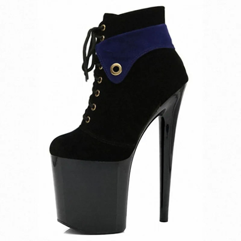 

Новые замшевые туфли для танцев на пилоне 20 см/8 дюймов, женские короткие ботильоны на платформе и каблуке, женские подиумные ботильоны в полоску для ночного клуба