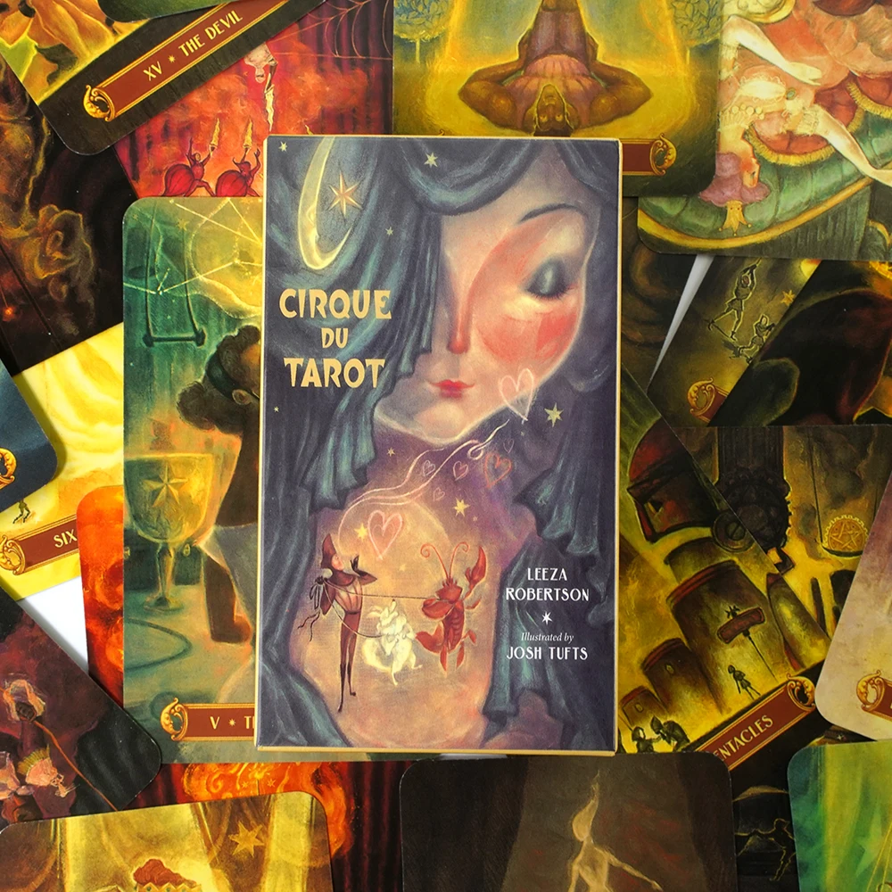 Cirque Du Tarot Decks 78 Card Tarot Deck Wysokiej jakości wróżby Gry planszowe Gry rozrywkowe na imprezy Okultystyczna gra karciana